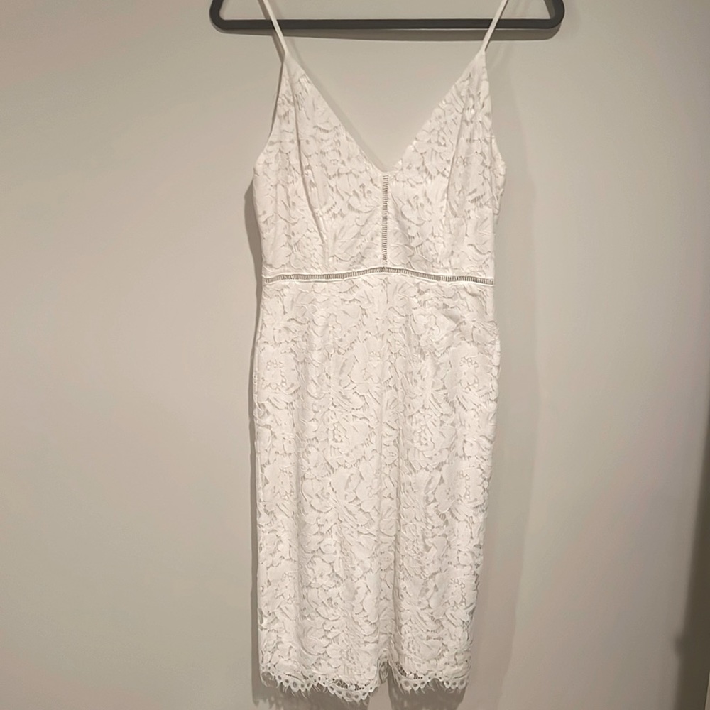 White bridal garden dress with adjustable straps